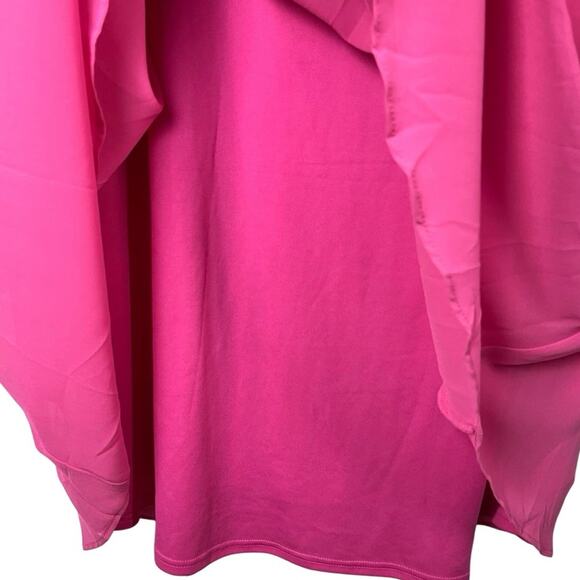 Torrid Chiffon Pink Cowl Neck Flowy Pleated Midi Dress - Picture 6 of 14